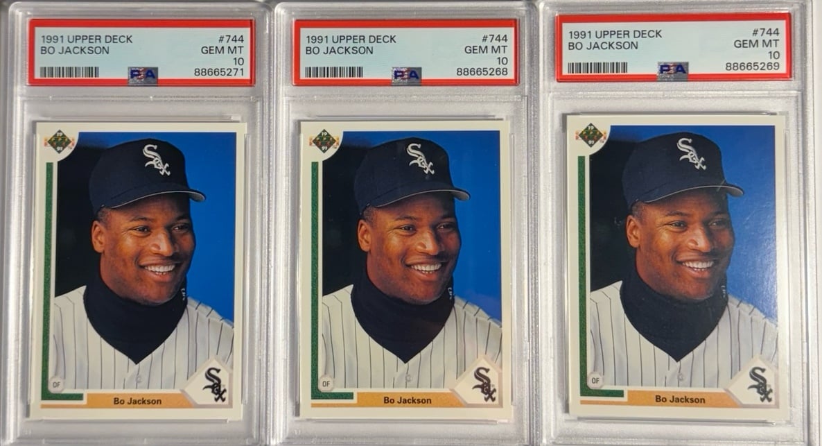 1991 UPPER DECK #744 BO JACKSON PSA 10 LOT