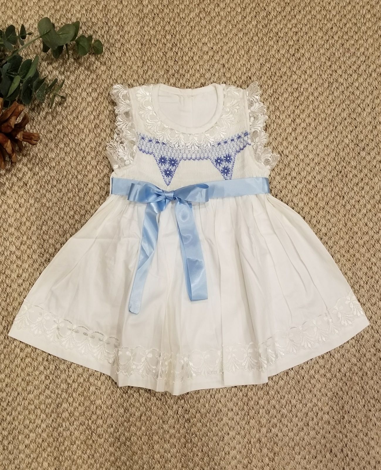Adorable Handmade Baby Girl White Dress