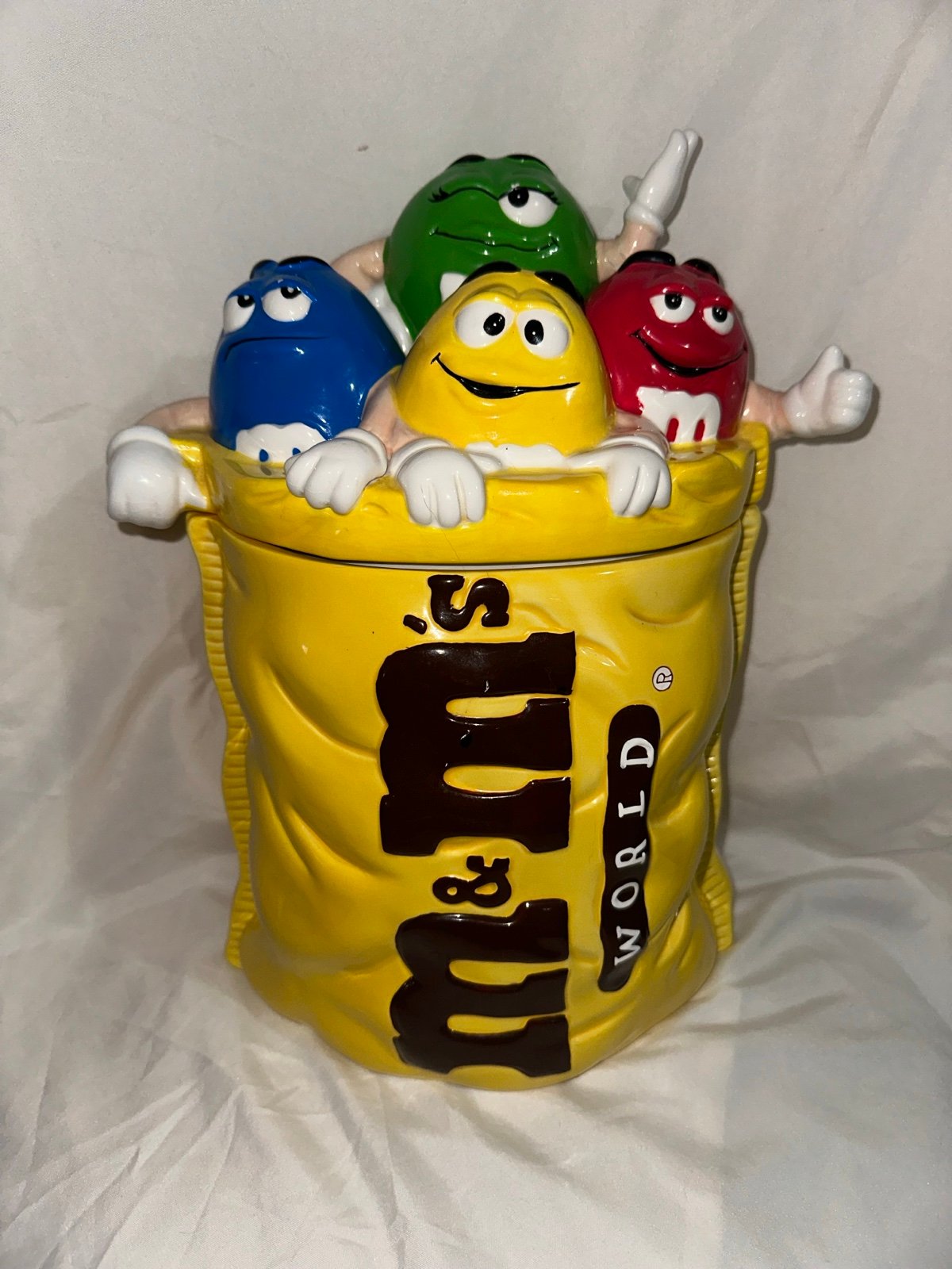 M&M’s World Las Vegas Out of the Bag Multi Character Cookie Jar HTF Mars M & M's
