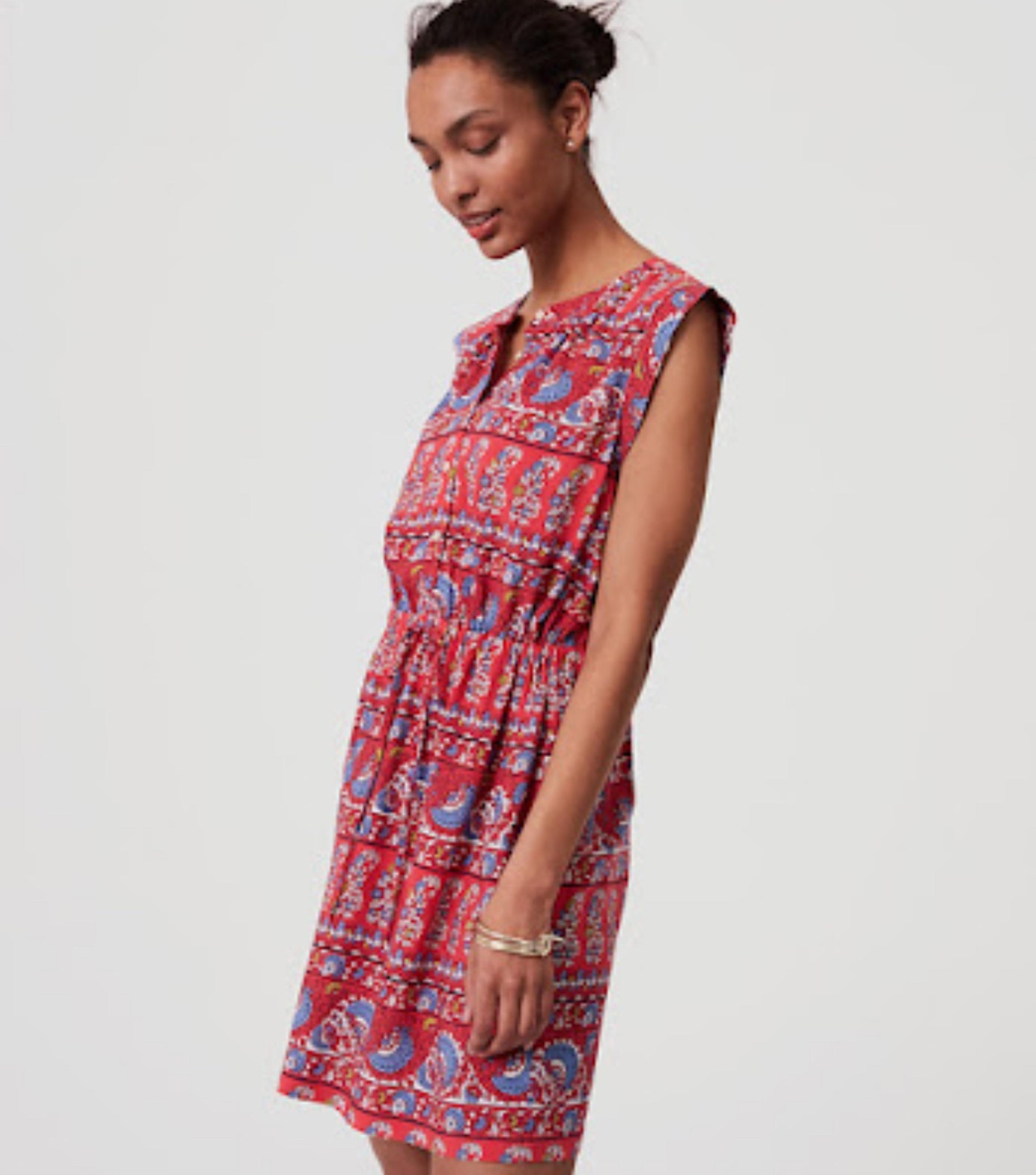 LOFT Summer Floral Dress Soft Size M