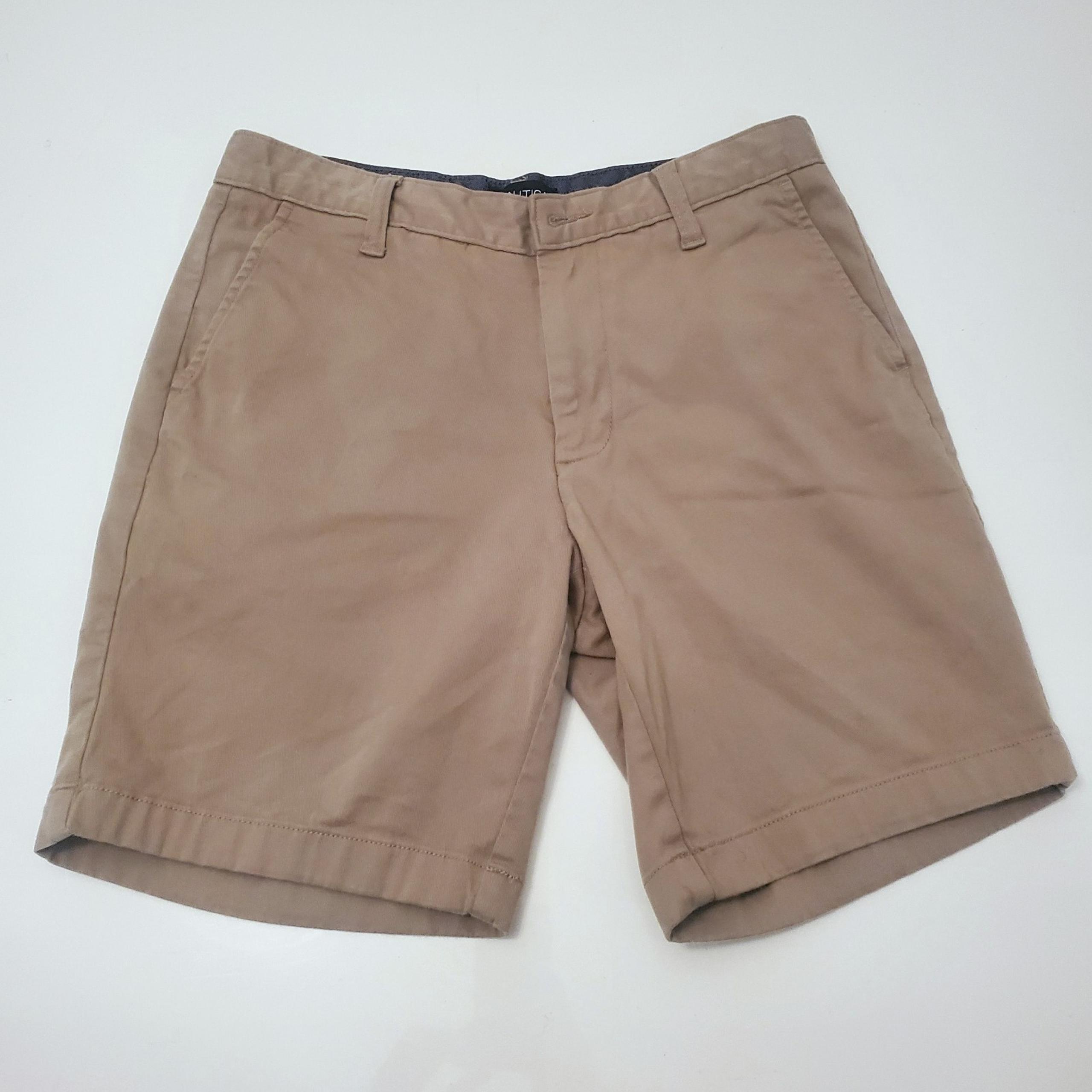 Nautica The Deck Short Beige Chinos Mens Size 30W Classic Stretch