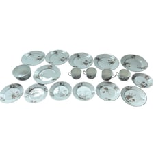 1880-1896 John Maddock & Sons Royal Vitreous England 18 Piece Dinner Set Floral