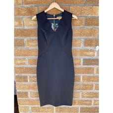 Ted Baker Black Tailored Stretch Shift Dress