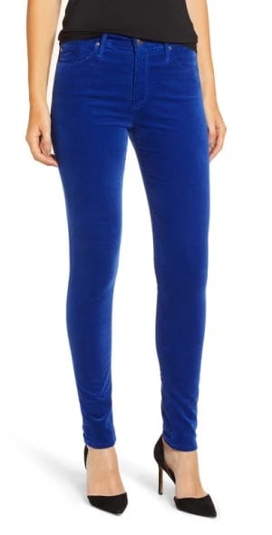 NWT AG The Farrah High Waist Velvet Jeans EGYPTIAN BLUE size 27