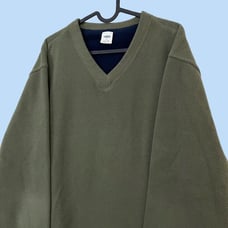 y2k army green fleece sweater