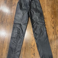 Global Identity G-III Women's Black 1980's Leather Pants Motorcycle Size 7/8