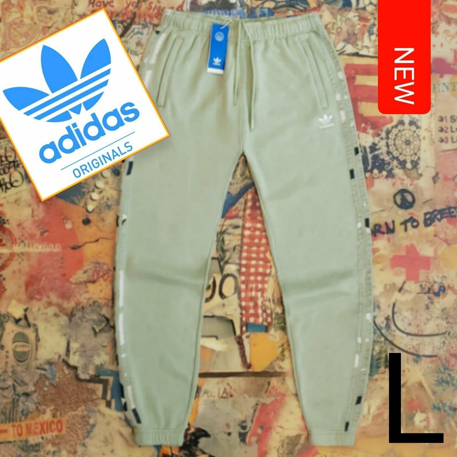 80 New Adidas ORIGINALS Mens Camo Fleece Joggers w/ Zip Pockets!! L