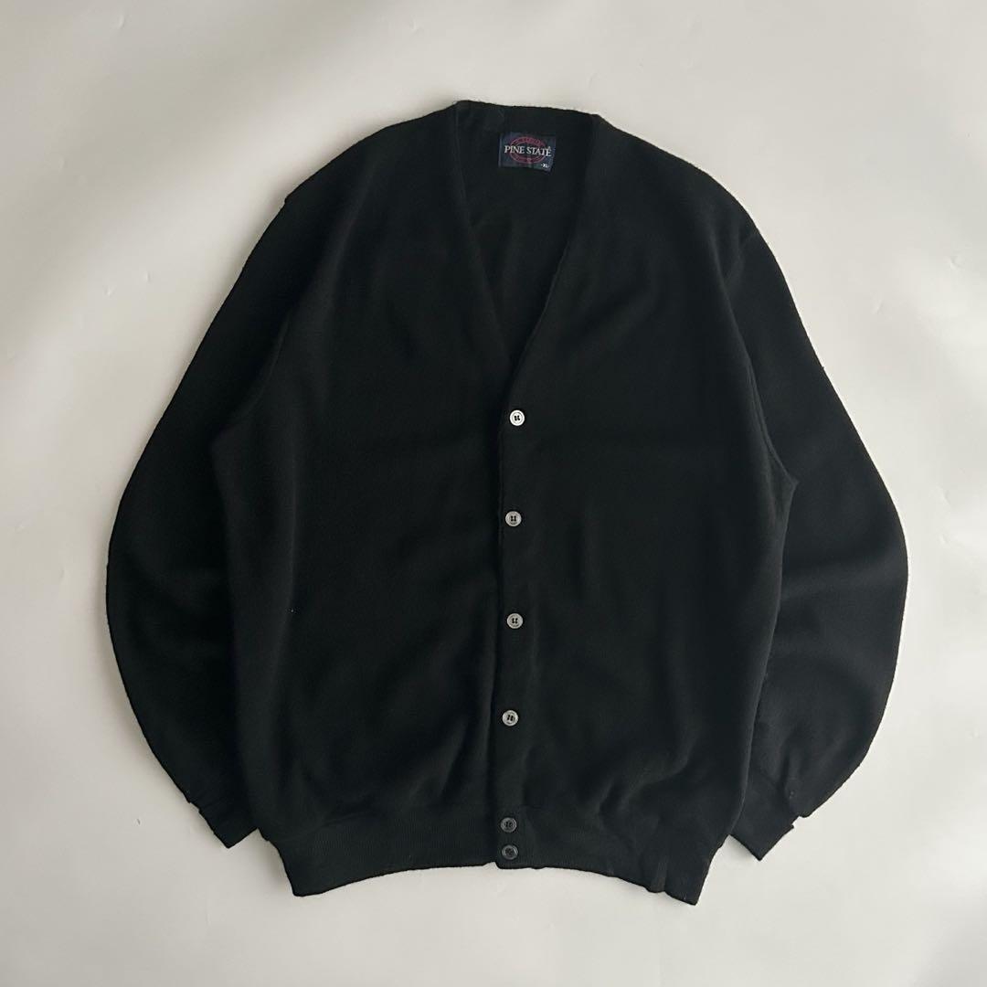 【Rare Black】 80s PINE STATE USA Made Acrylic Cardigan