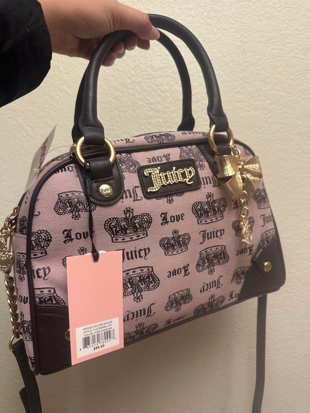 New Juicy Couture Pink Diamond Vintage Couture Bowler