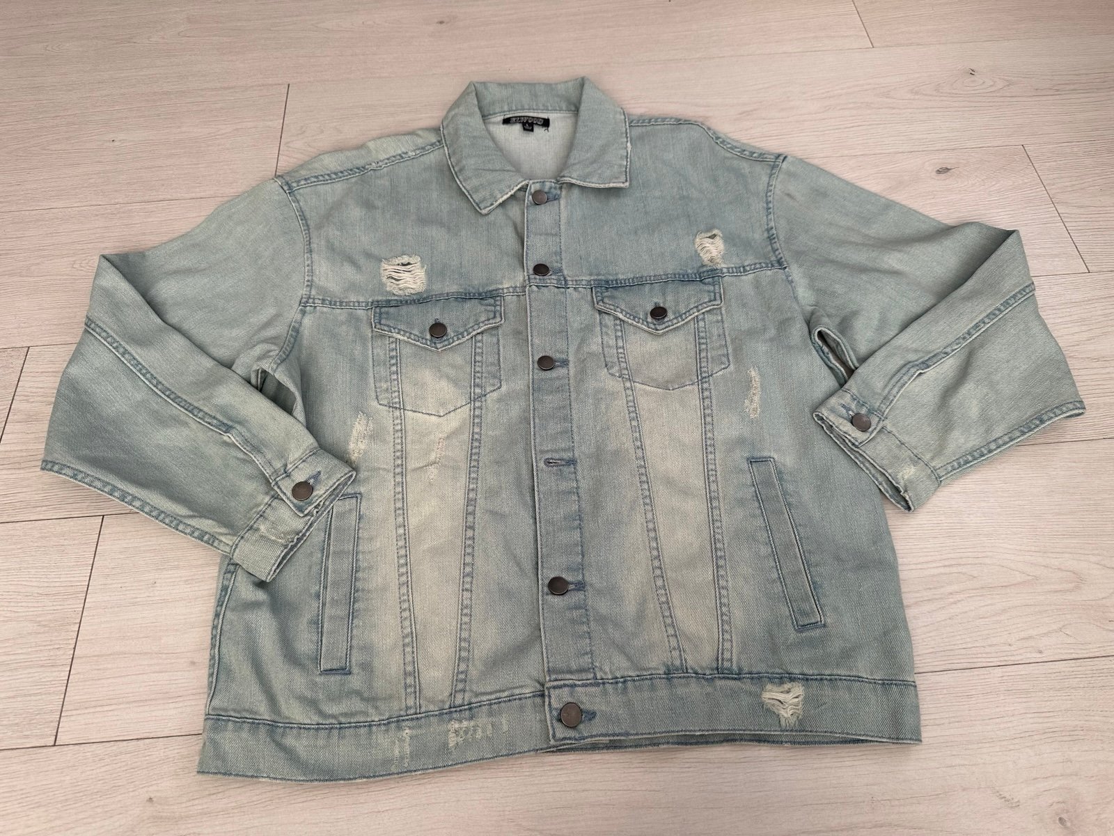 NWOT Elwood Denim distressed jacket- blue