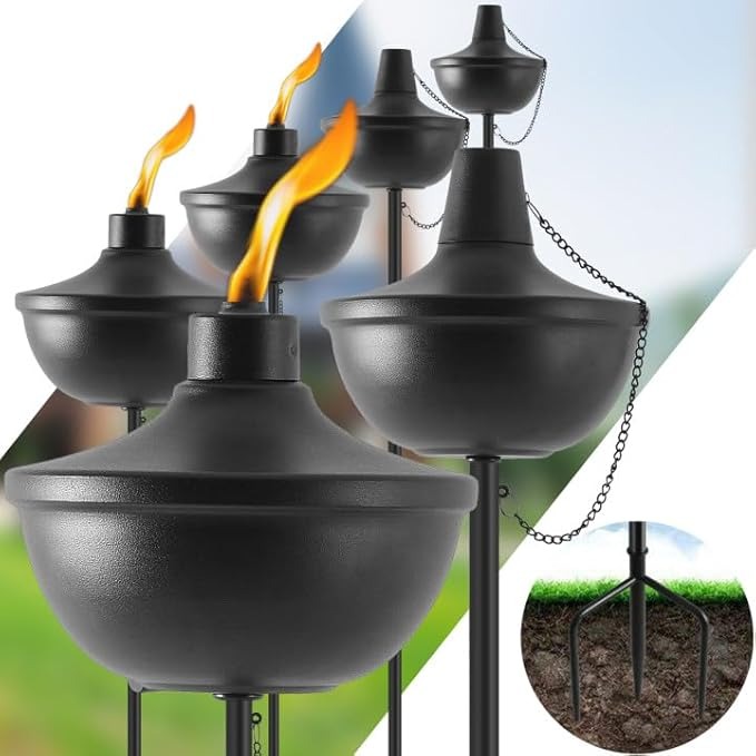 Home Garden Torch Set of 6, Large Capacity 23.5oz