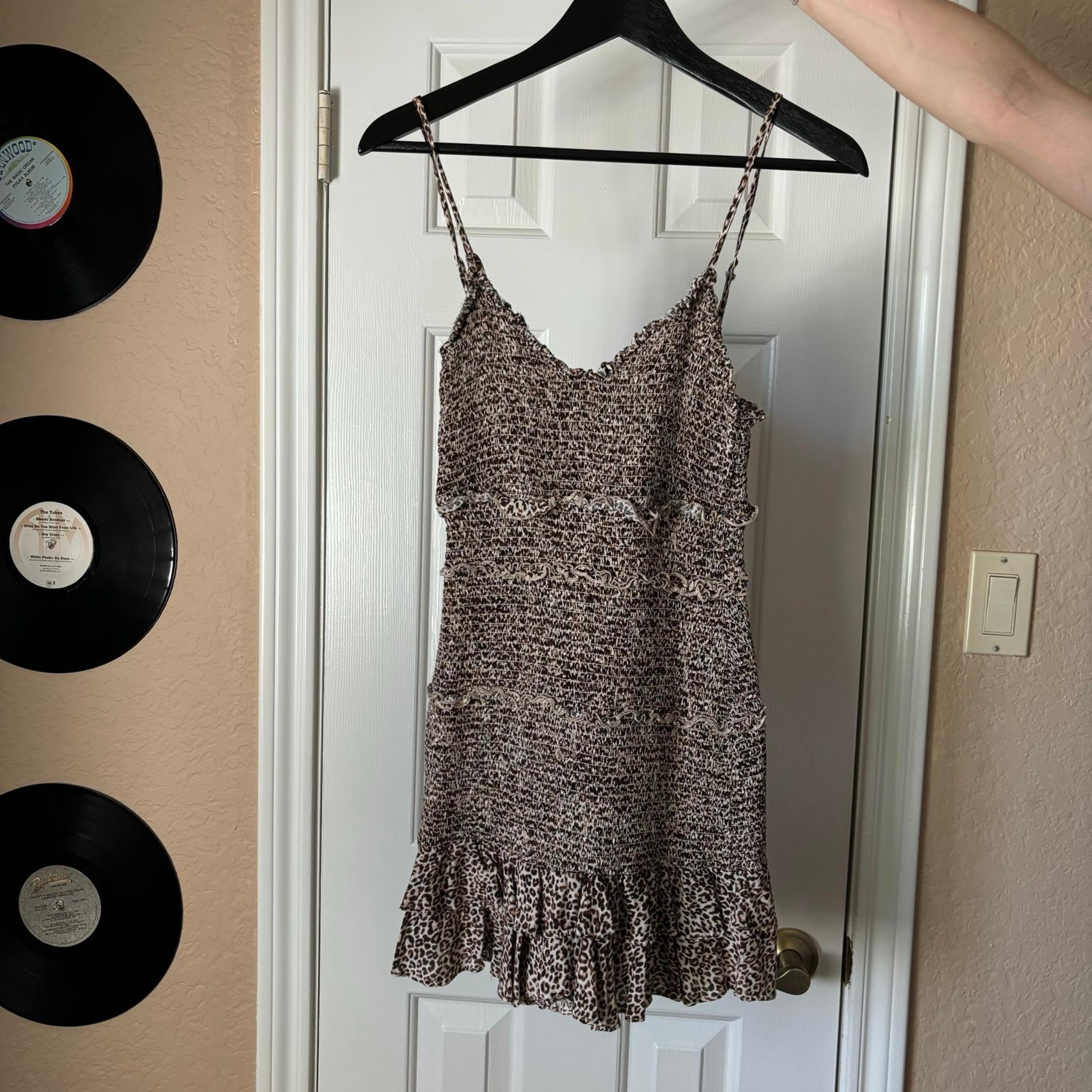 Zara Cheetah Print Ruched Ruffle Mini Dress