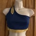 THE LINE UP Pro Cheer Dance NFL NBA NHL Blue Metallic Gold Audition Costume M