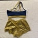 THE LINE UP Pro Cheer Dance NFL NBA NHL Blue Metallic Gold Audition Costume M
