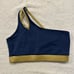 THE LINE UP Pro Cheer Dance NFL NBA NHL Blue Metallic Gold Audition Costume M