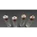 Arthur Court Grape Leaf Aluminum Glass Salt & Pepper Shakers Holder 1998 Set 2