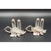 Arthur Court Grape Leaf Aluminum Glass Salt & Pepper Shakers Holder 1998 Set 2
