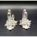 Arthur Court Grape Leaf Aluminum Glass Salt & Pepper Shakers Holder 1998 Set 2