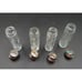 Arthur Court Grape Leaf Aluminum Glass Salt & Pepper Shakers Holder 1998 Set 2