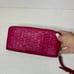 MICHAEL KORS Logo Embossed Pink Leather Zip Around Continental Wallet