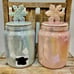 Rae Dunn blue Winter Wonderland & pink Let it Snow canisters