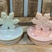 Rae Dunn blue Winter Wonderland & pink Let it Snow canisters