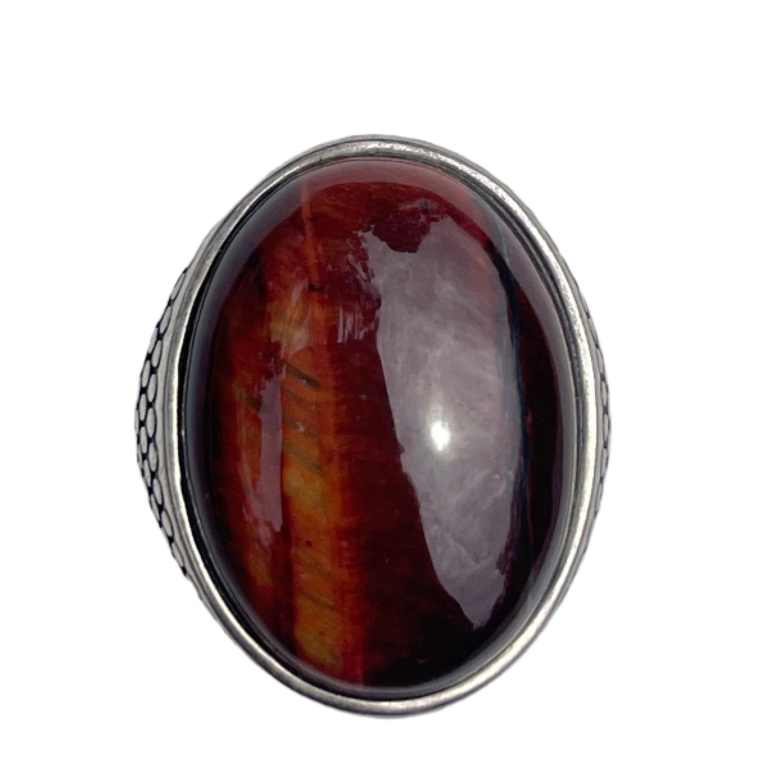 Vintage Sterling Silver Cats Eye Ring - Size 7