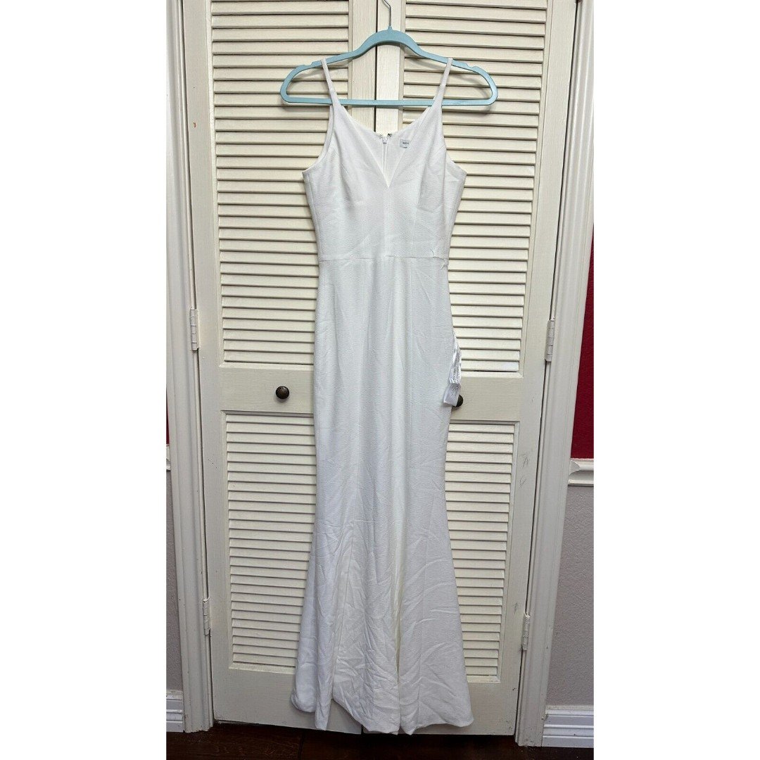 Dress The Population Jodi Sleeveless Column Gown Size XS White Party Wedding