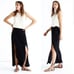 NWT Madewell Two Slit Silk Minimalist Sleek Lined Maxi Skirt in True Black 10