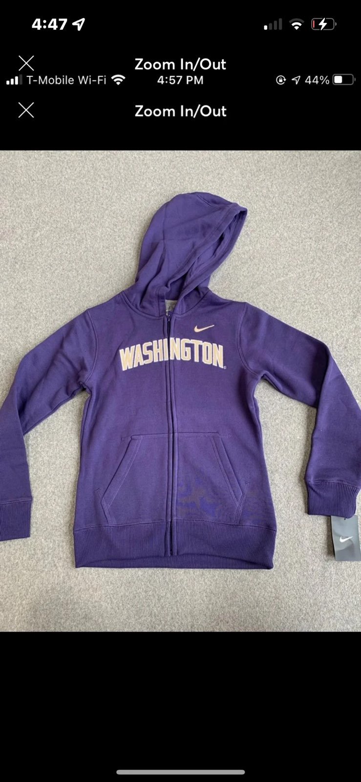 NWT Youth Large Nike UW Huskies Full Zip