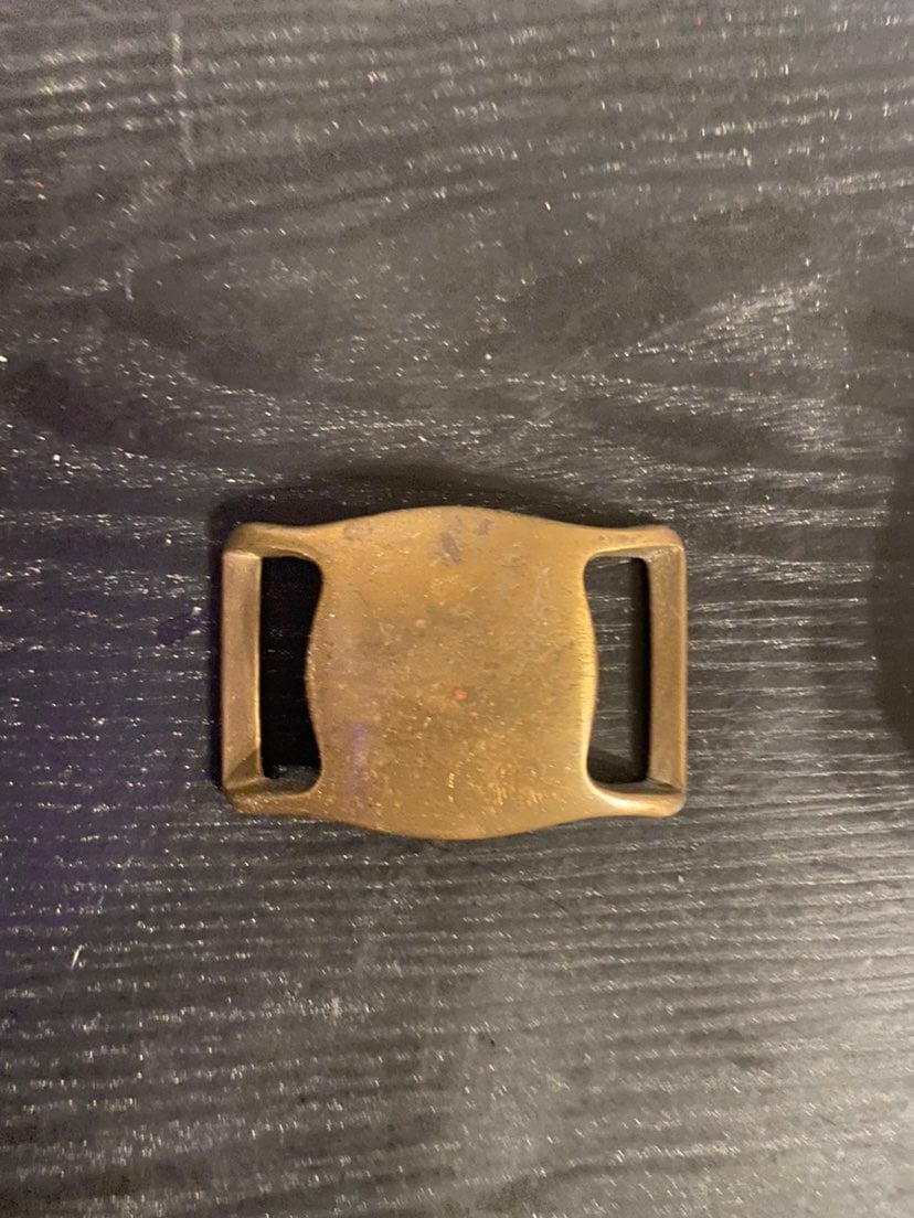 CONFEDERATE BRASS CRUDE HORSE HARNESS BUCKLE COVER CIVIL WAR BED ROLL