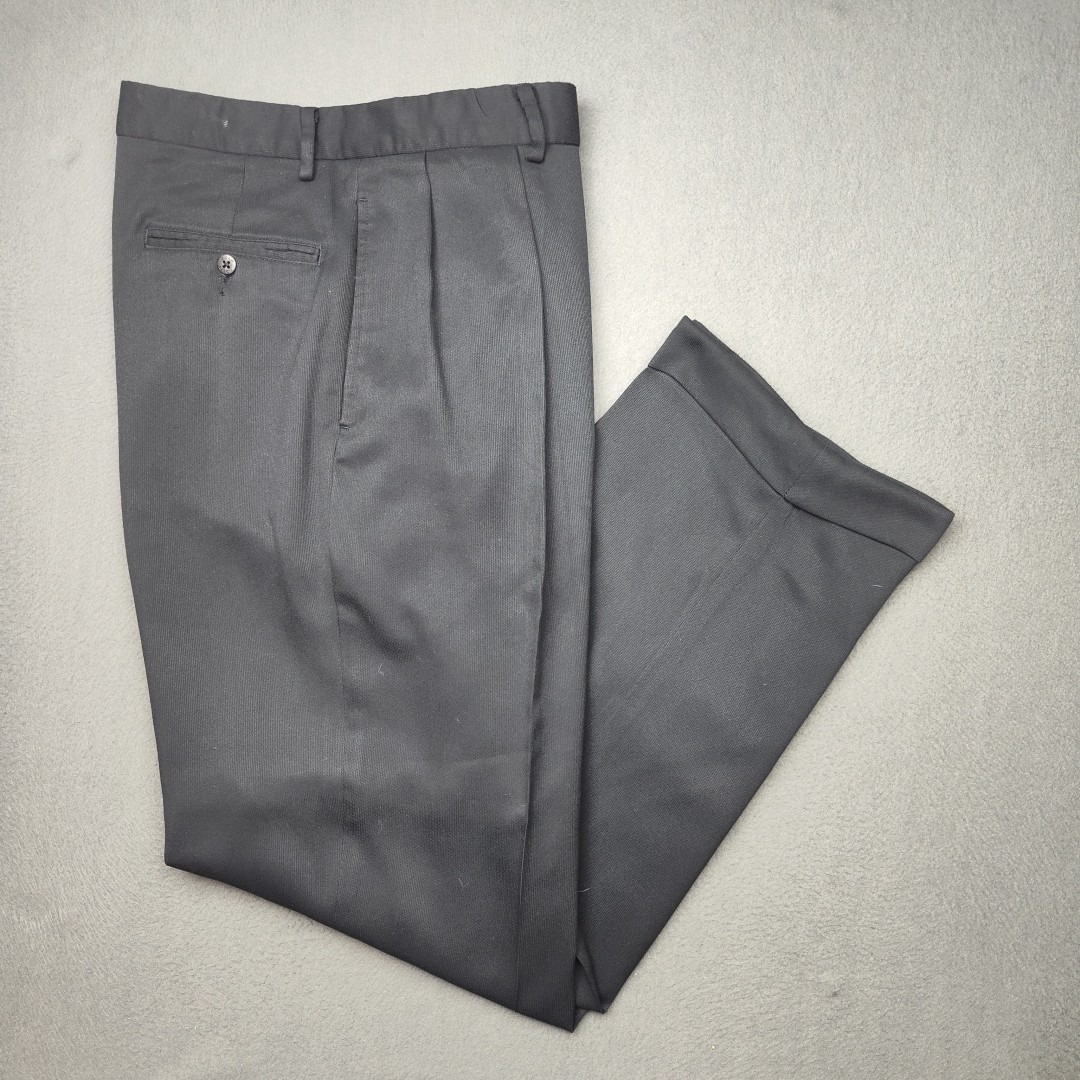 Polo Golf Ralph Lauren Pants Mens 33x30 Black Dress Trousers Pleated Cuffed