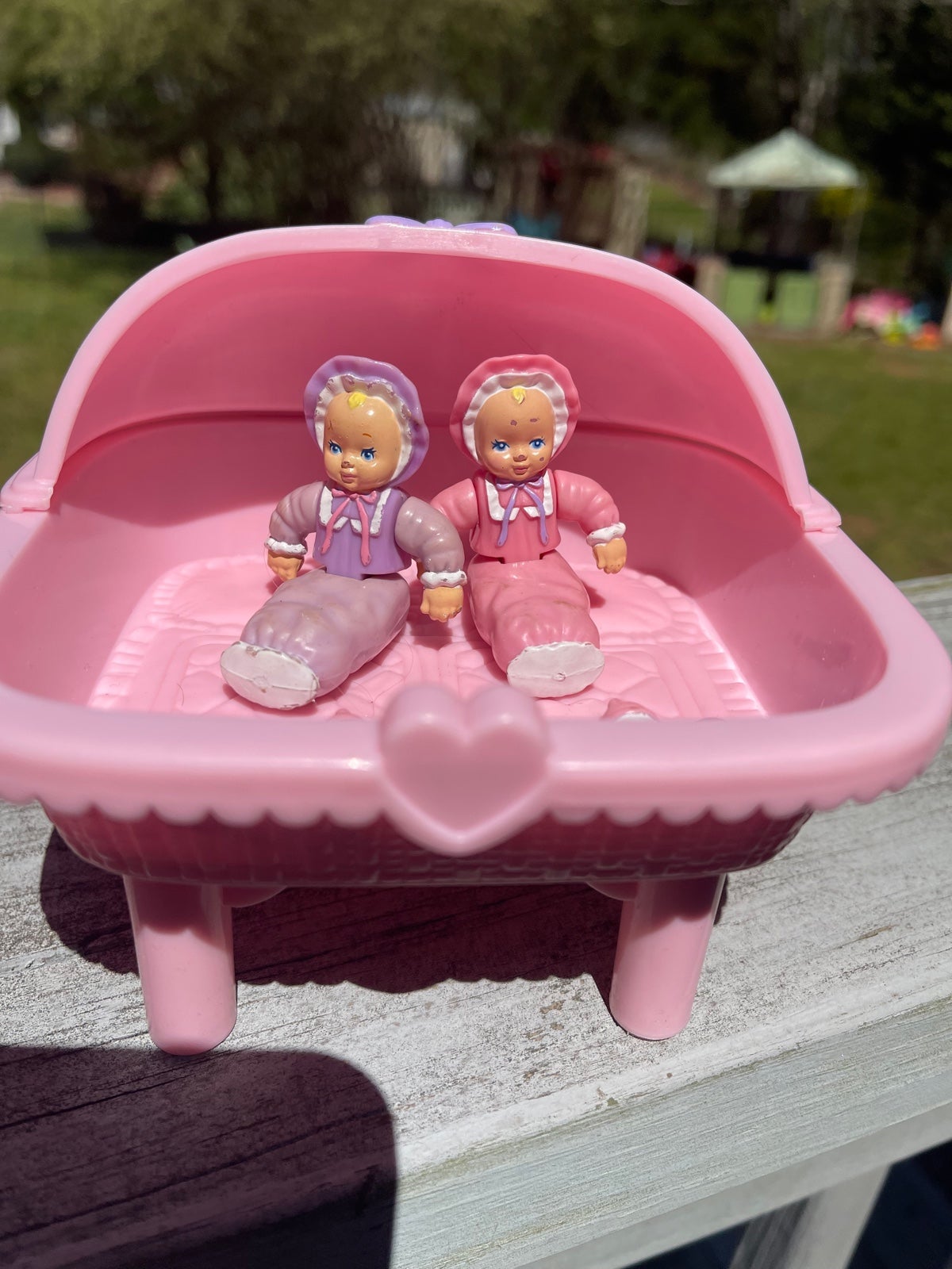 Playskool Dollhouse Pink Purple Twins Baby Girl Doll Figure Loving Family Parts