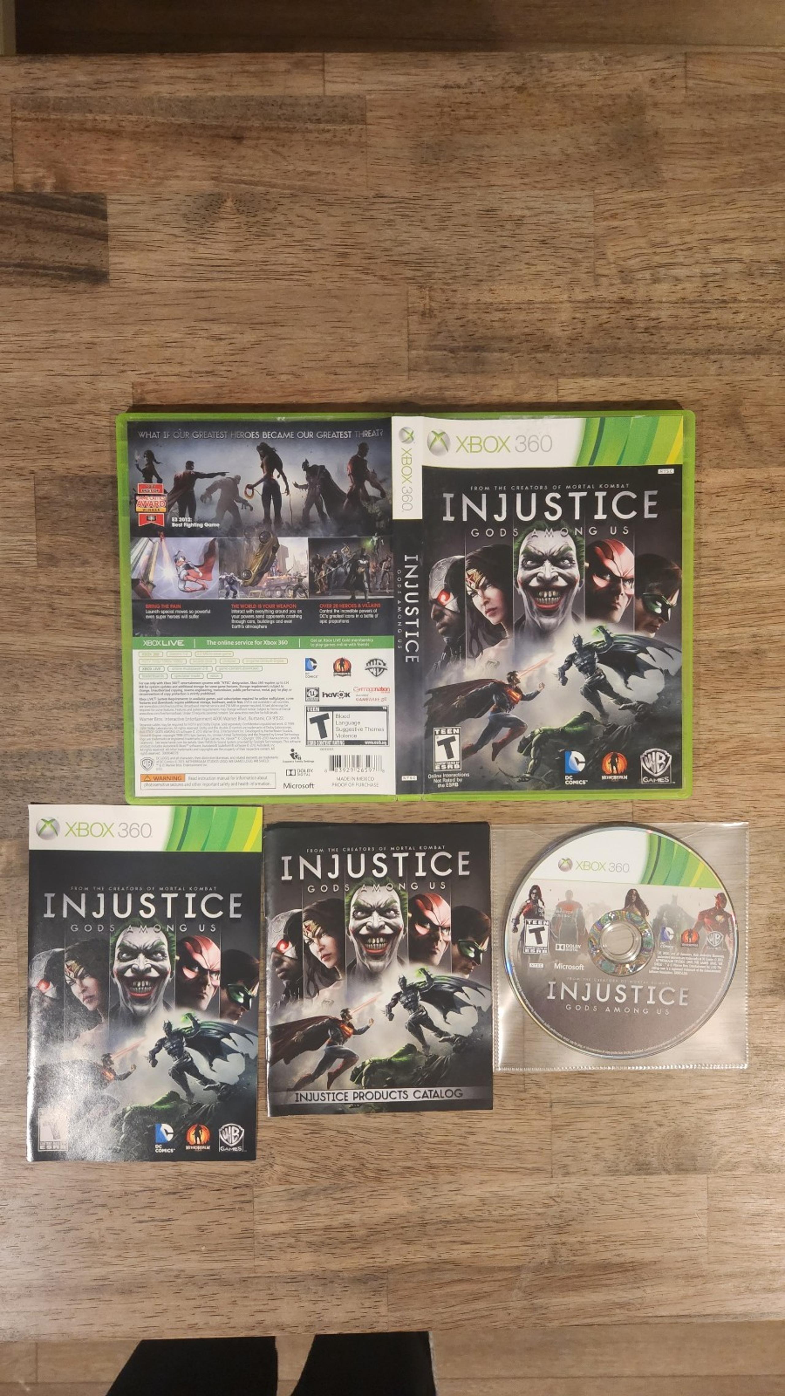 Injustice Gods Among Us For Xbox 360 Complete/w catalog Tested VGC