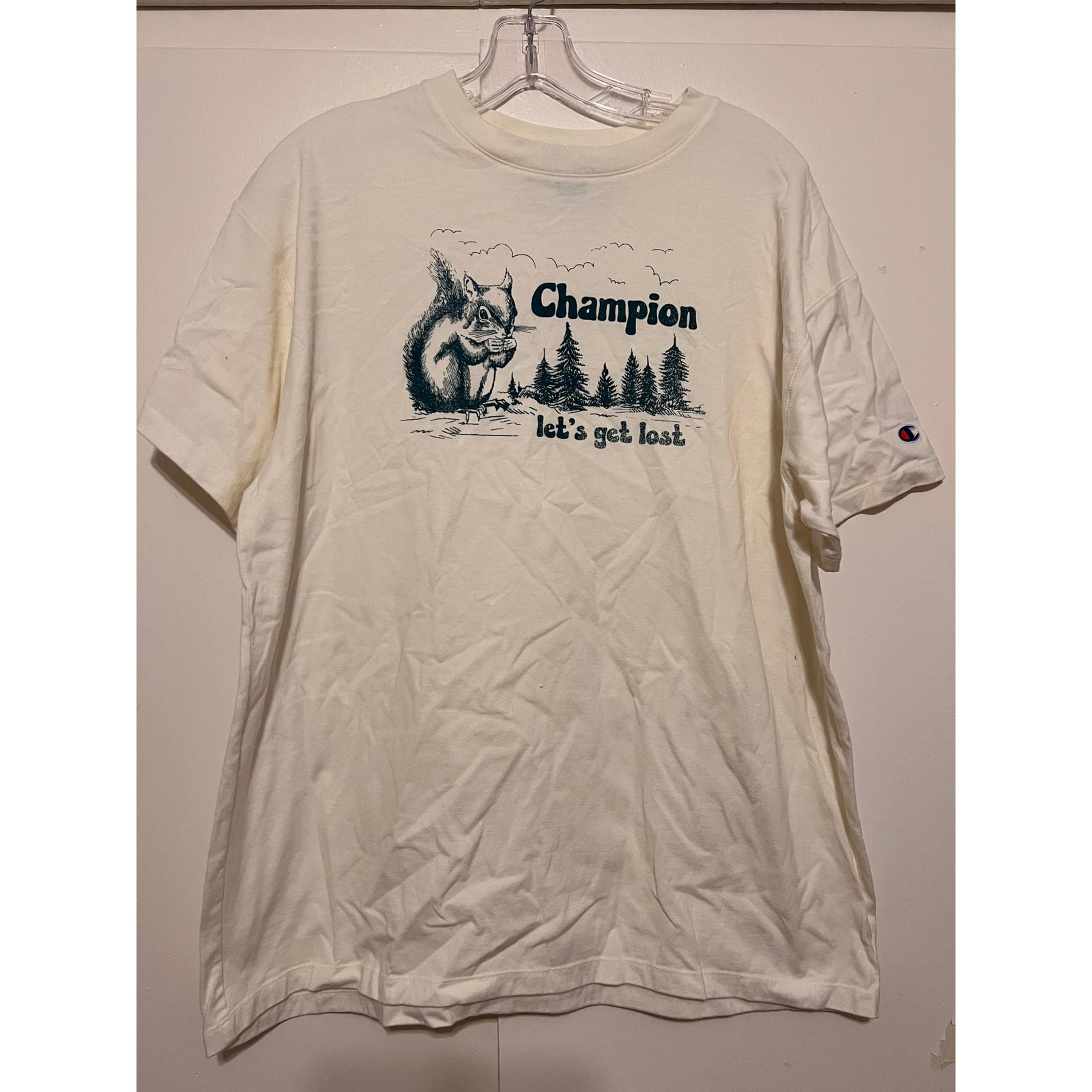 Women's oversized Let's Get Lost Squirrel T-Shirt Medium - Champion