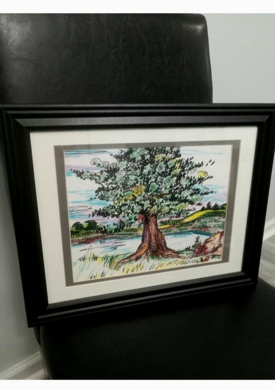 Hand-Drawn-Original Color Pencil and Marker Drawing.
