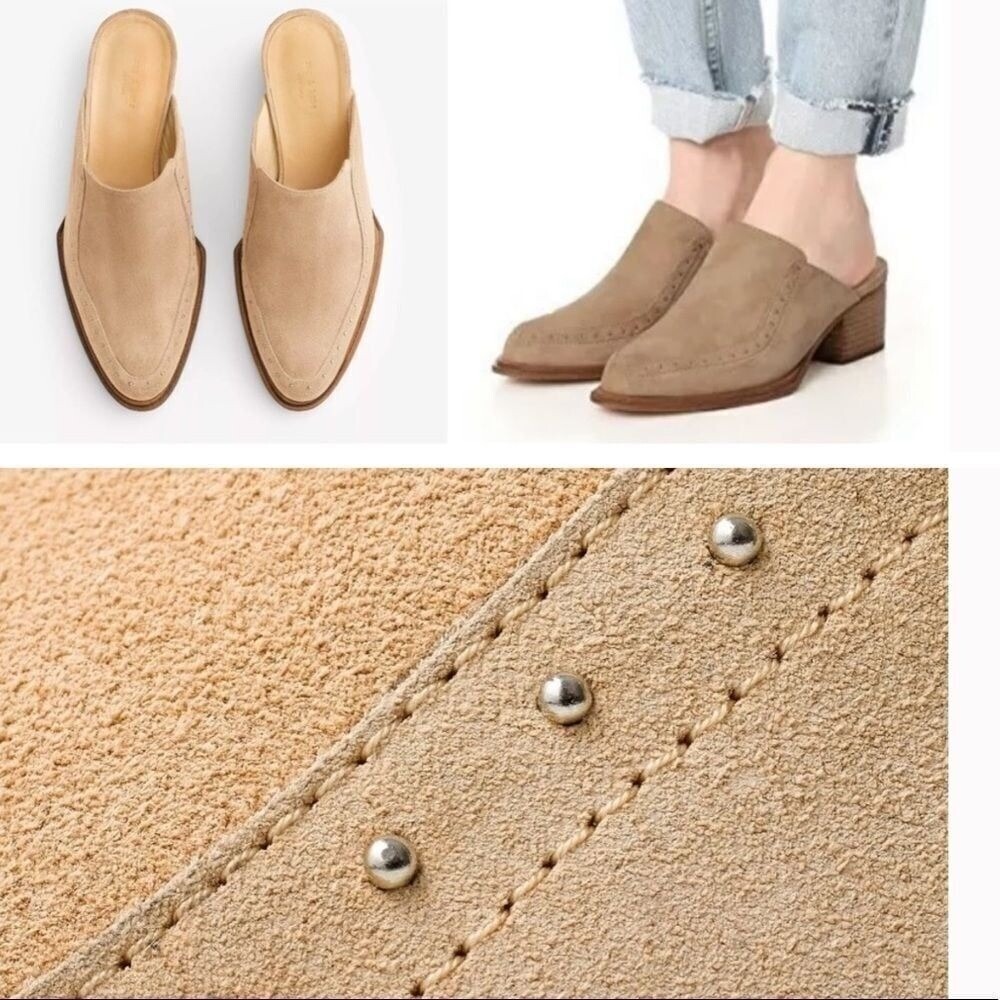 Rag and bone mules Dunbe suede Weiss size 9 NIB