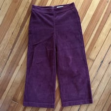 Madewell Wide Leg Flat Front Crop Corduroys Size 27 Burgundy / Maroon