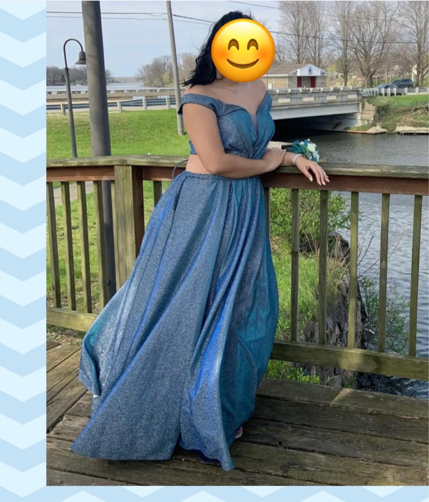 Blue Shimmery Prom Dress