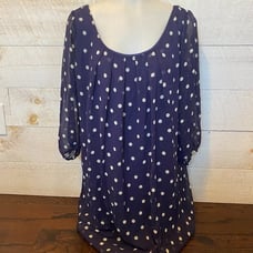 PINKBLUSH Maternity Navy White Polka Dot Dress