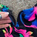 Vintage 80s Mainstream neon floral leaf one piece swimsuit