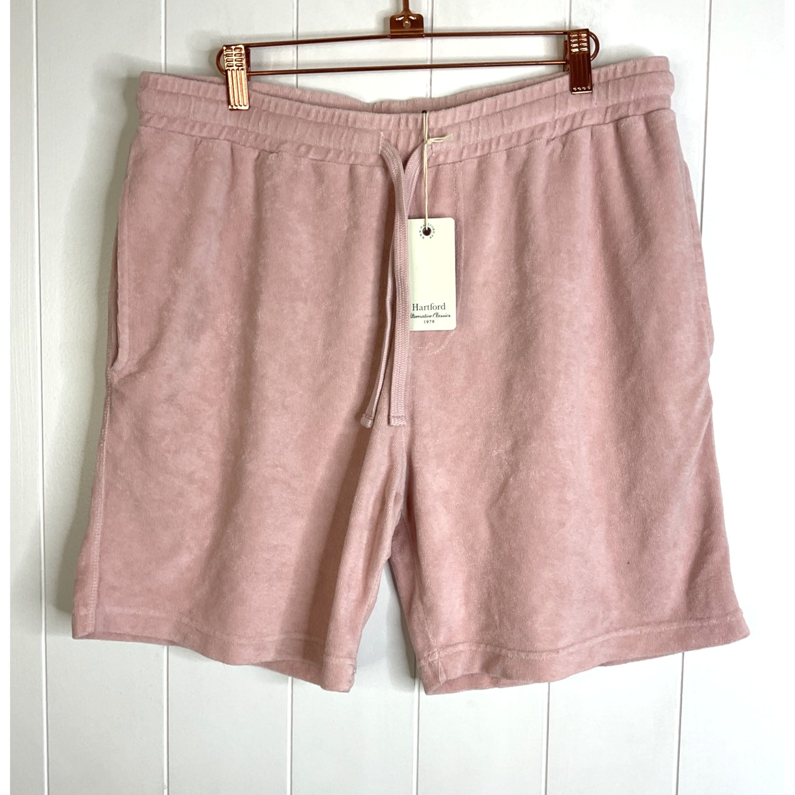 Hartford Alternative Classic Bouclette Bermuda Pale Pink Men's Shorts Size XL