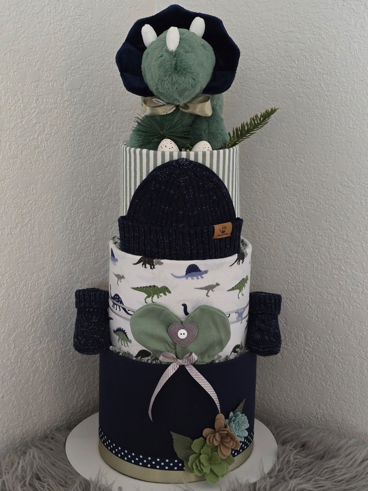 3 Tier Dinosaur Diaper Cake
