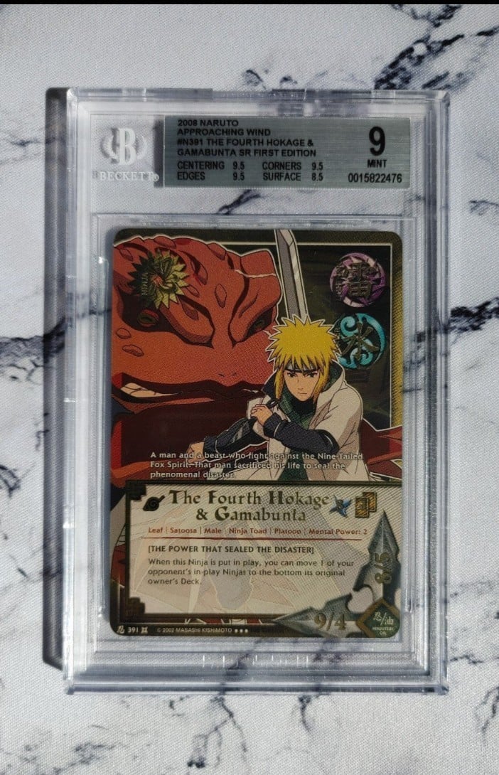 2008 Naruto CCG 4th Hokage / Gamabunta N391 1st Edition BGS 9 Mint