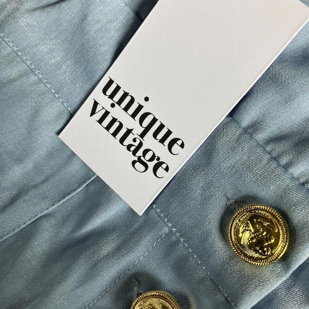 UNIQUE VINTAGE Sedgewick Blue Nautical Pin-Up Tie Back Jumpsuit size Medium