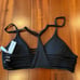 New NWT Seafolly Black Bikini Swim Top Rouleau Bralette Strappy T-Back US Size 4
