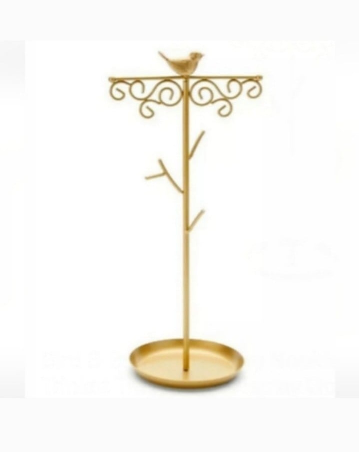 NEW Jewelry Trinket Tray Tree Stand Display Bird & Branch for Necklace Rings 35