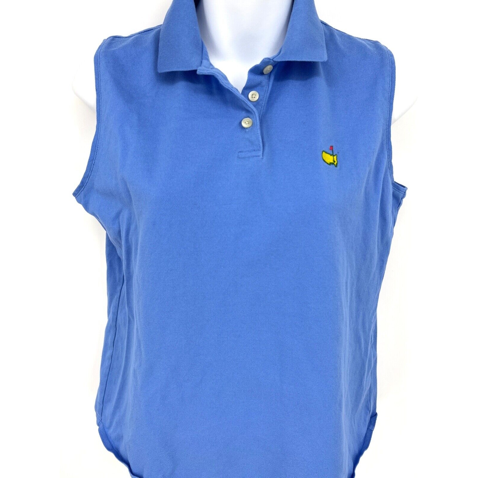 Magnolia Lane Masters Collection Blue Pima Cotton Sleeveless Golf Polo M