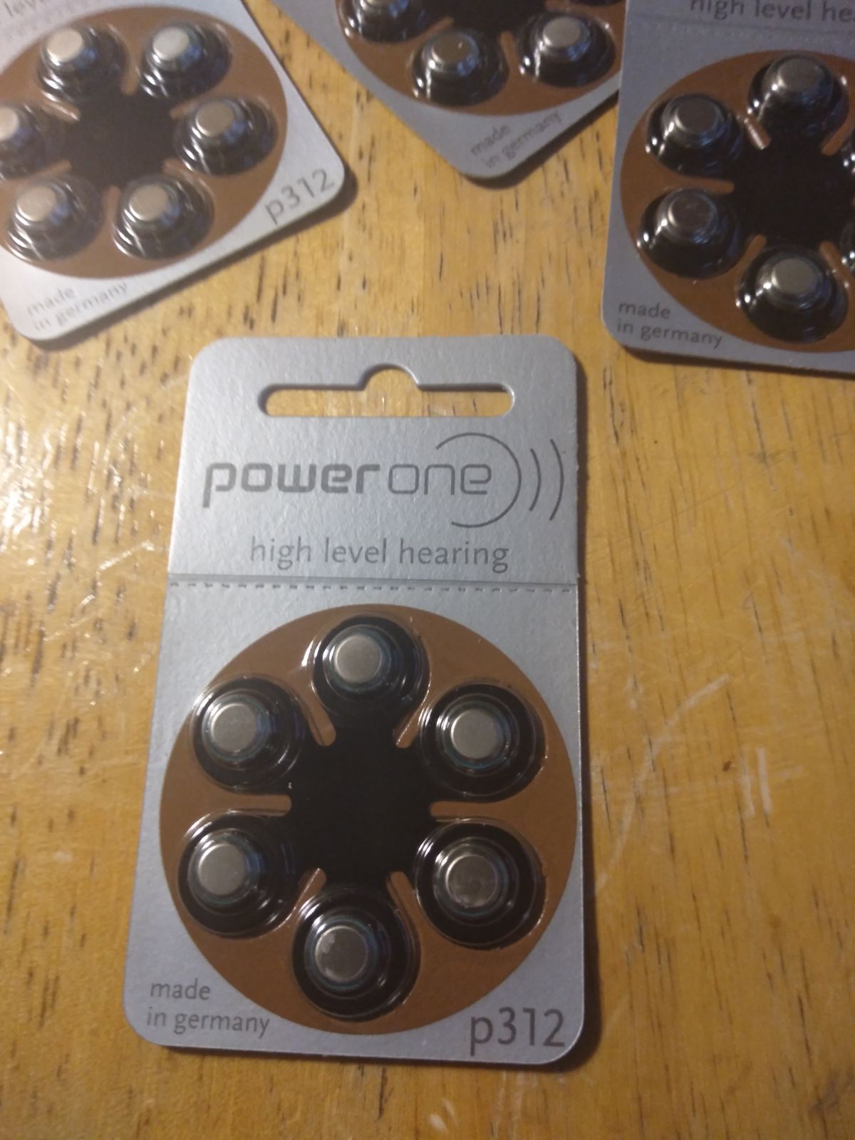 4 pks powerone p312 hearing aid batteries