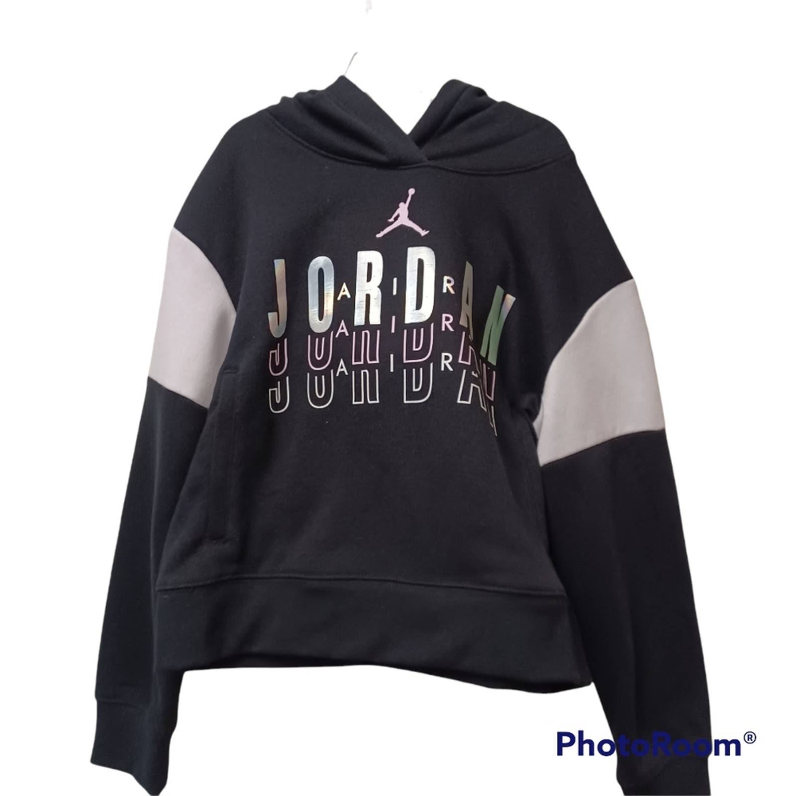 New Air Jordan girl sweater size Medium Black and white